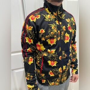 Nike Not Found Online Vintage Gold & Red Elegant Flower Stylish Zip Up Jacket